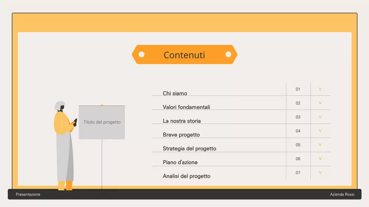 Proposta commerciale con elementi esagonali gialli
