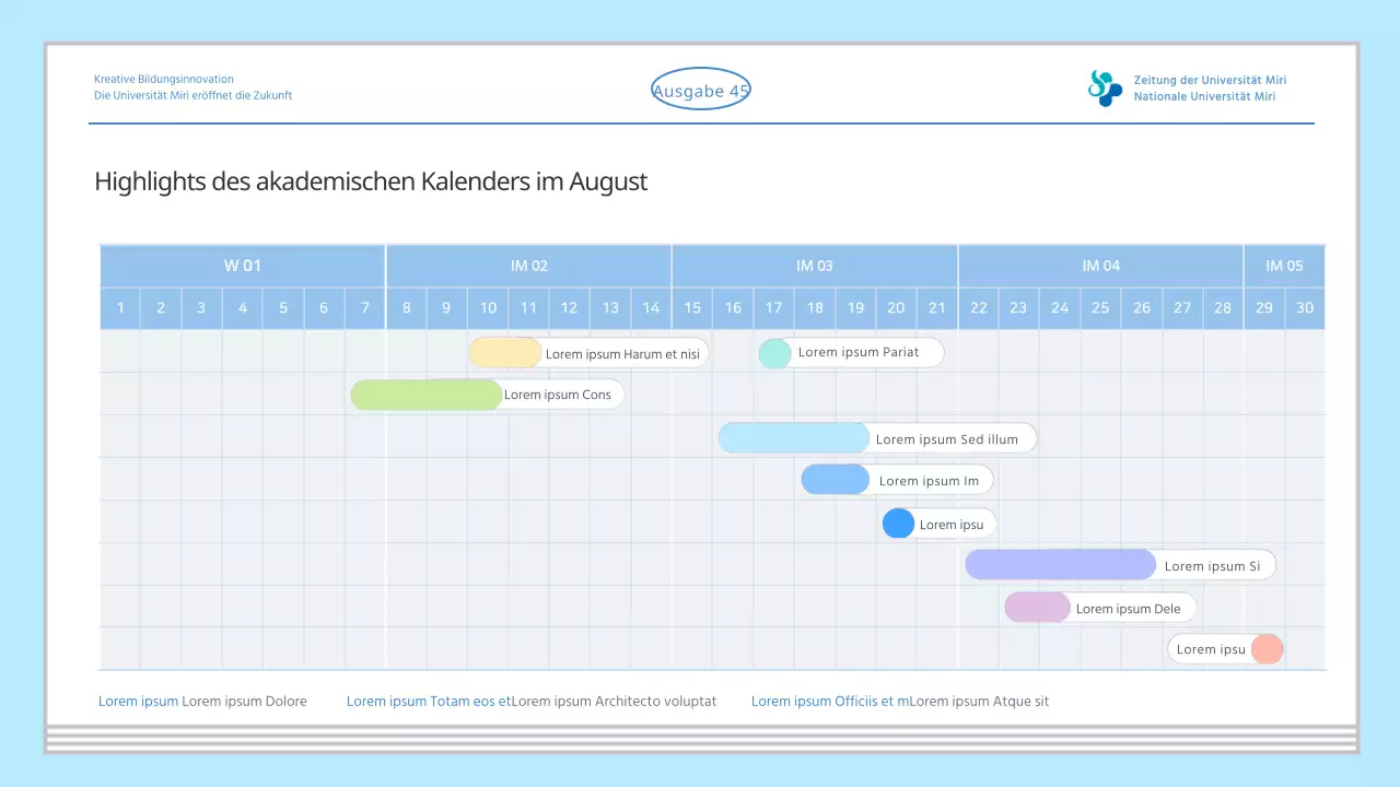 Hellblau einfache Universität verschiedene Informationen Einführung Zeitung