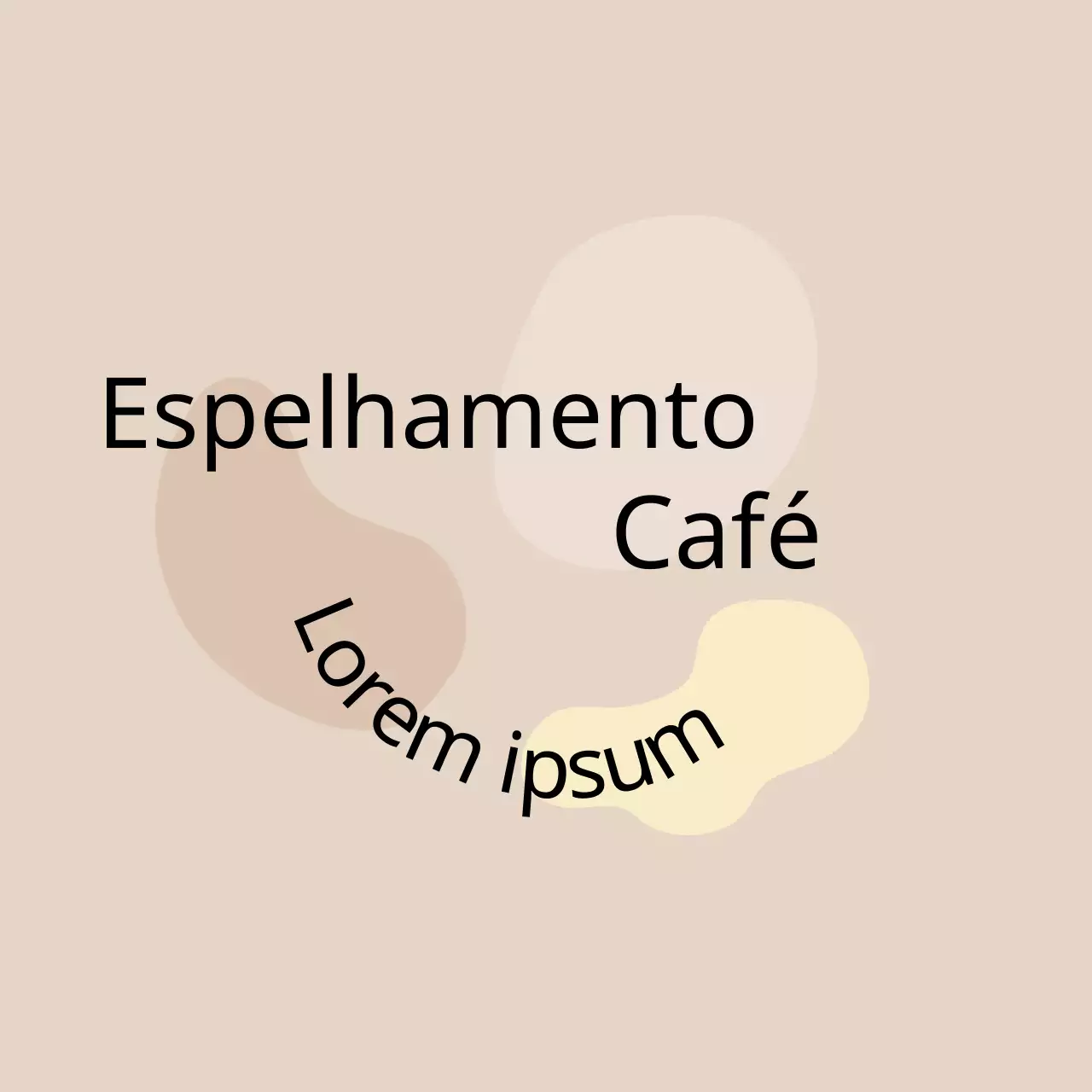 Promova o seu café com texto castanho e uma ilustração fotográfica de grãos de café.