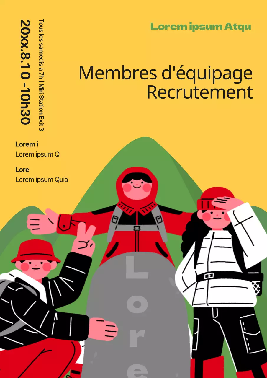 Rejoignez l'équipe de randonneurs jaune et rouge