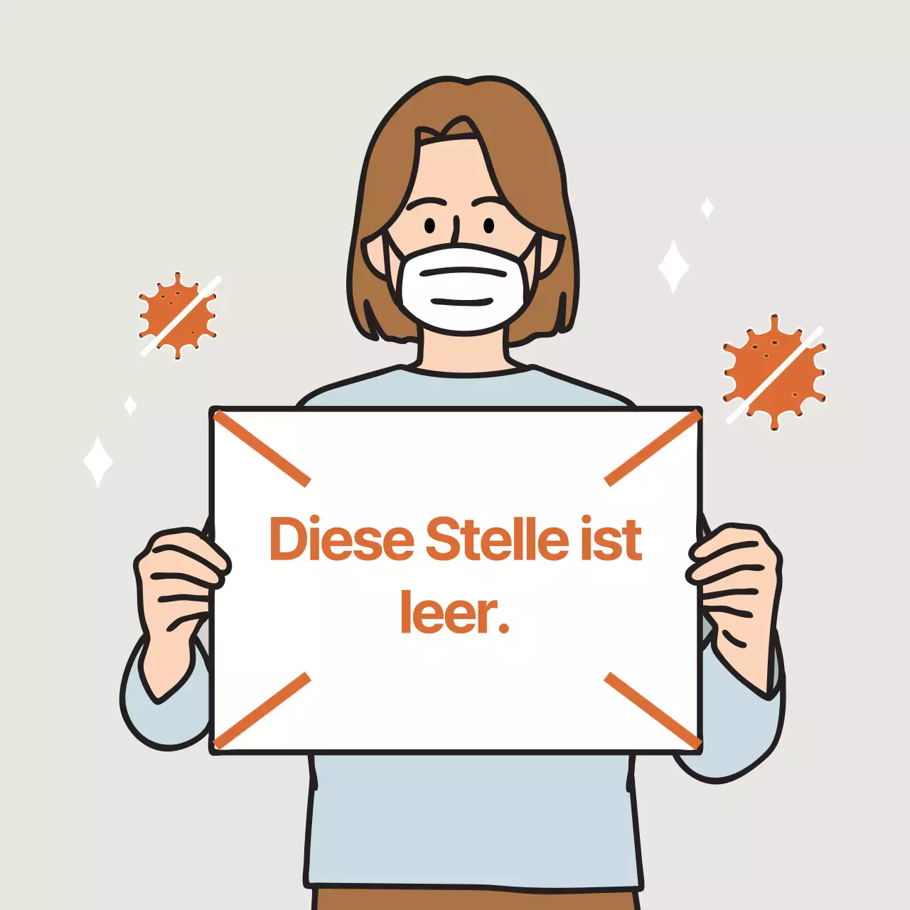 Orangefarbene Illustration - saubere Koronaabstände