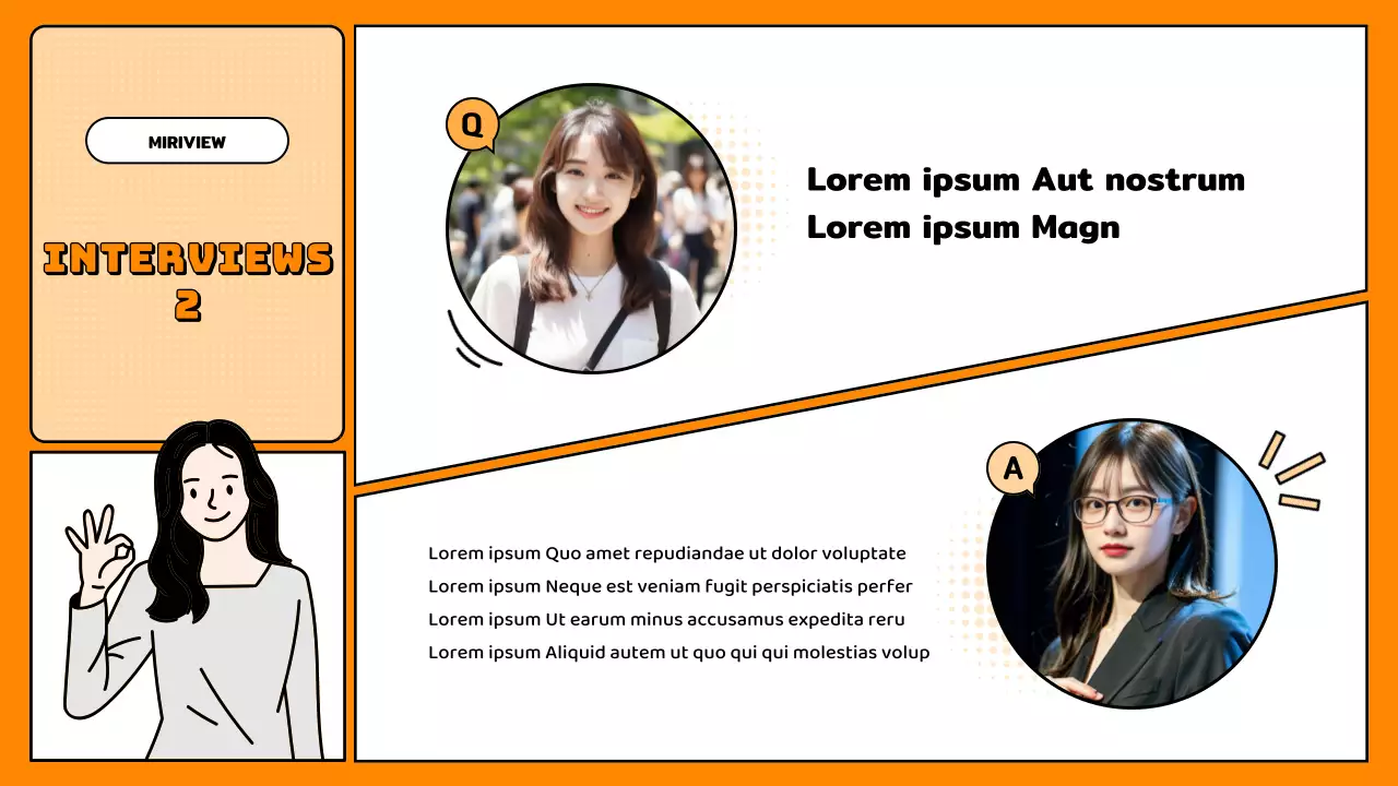 Eenvoudige oranje vraag-en-antwoordpresentatie