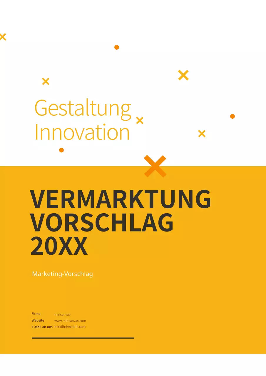 Einfaches und frisches Business-Marketing-Angebot in Gelb und Braun