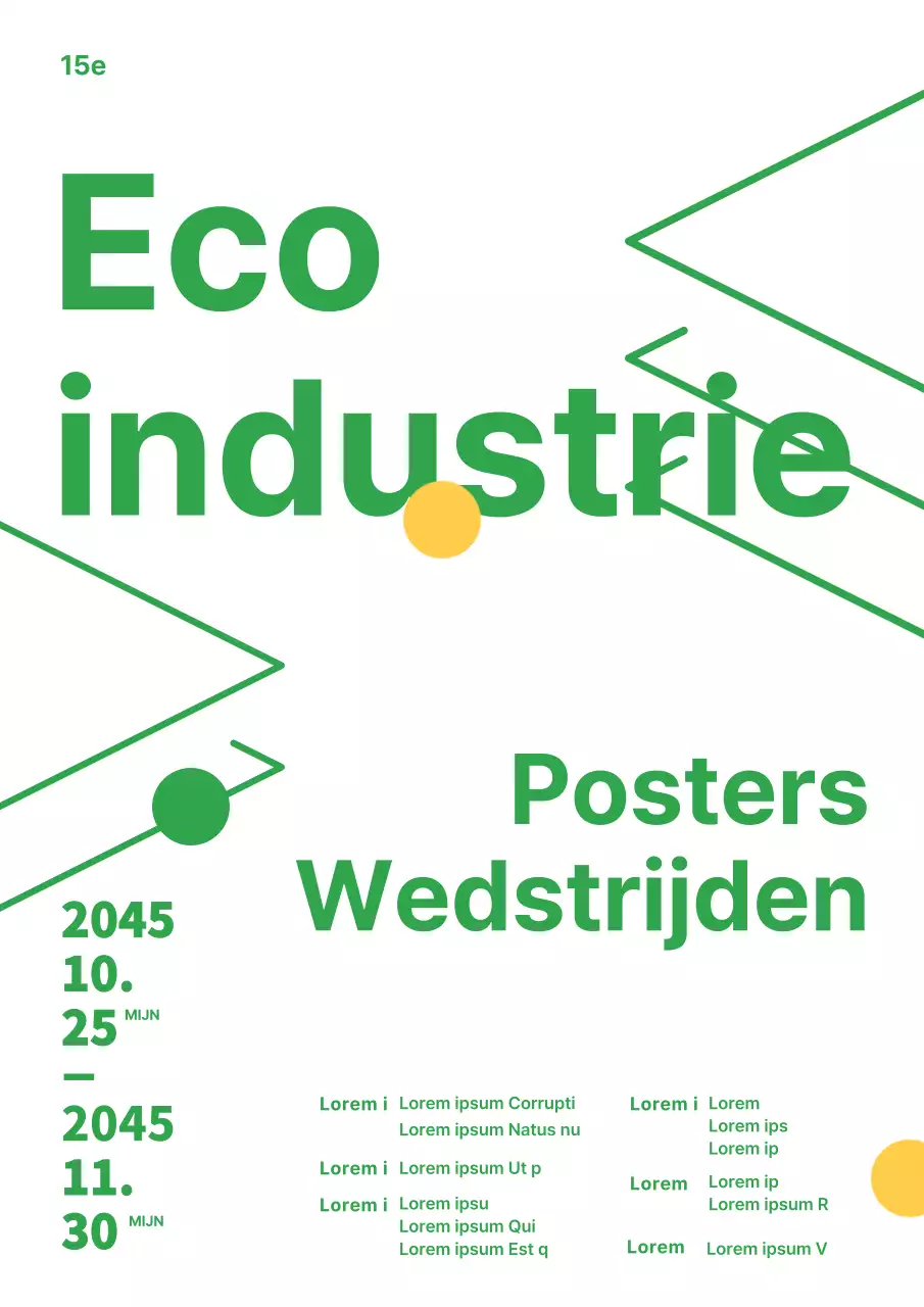 Groen en wit, groene basisindustrie wedstrijd aankondiging
