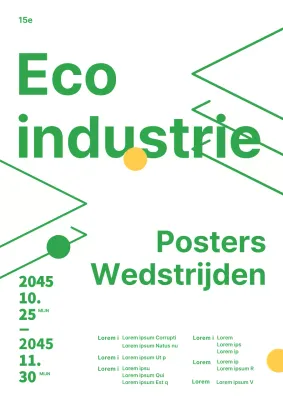 Groen en wit, groene basisindustrie wedstrijd aankondiging