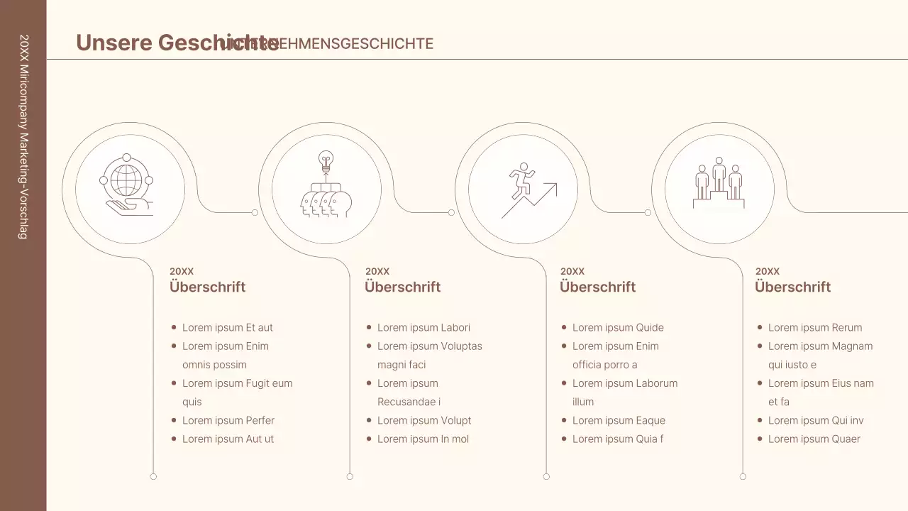 Ein Business-Konzept-Kit mit minimalistischen und einfachen Linien in Braun.