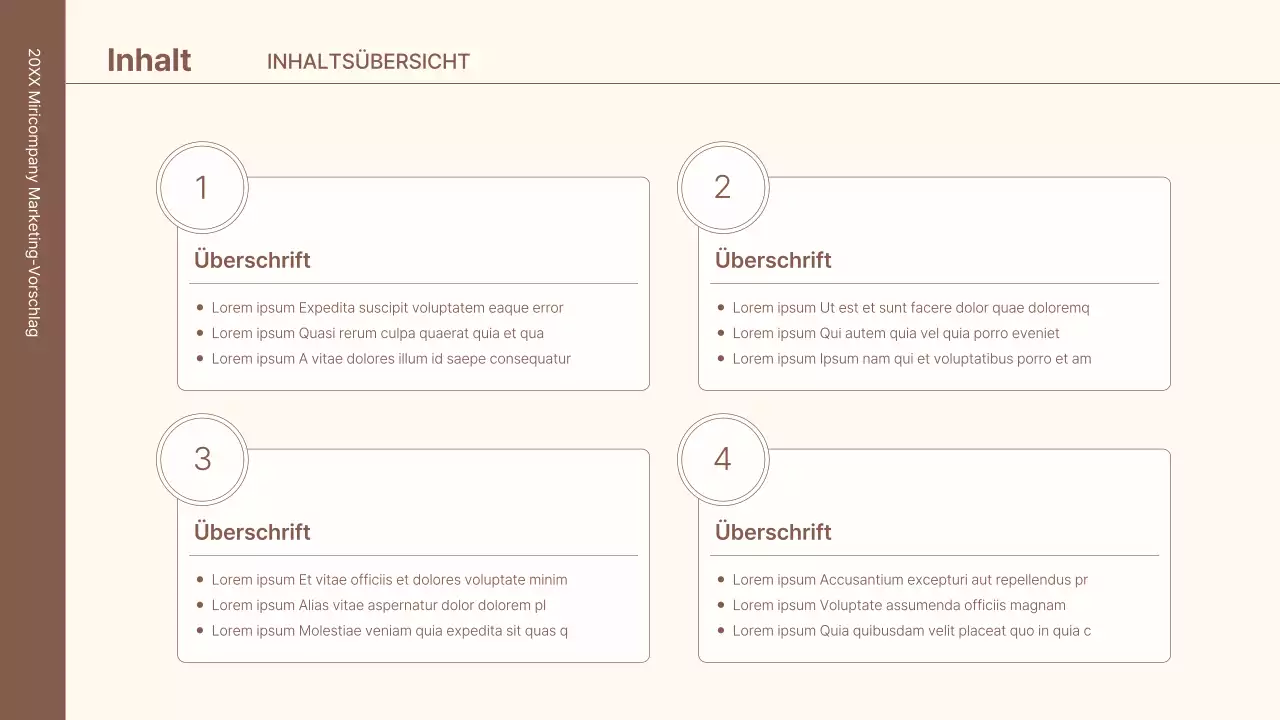 Ein Business-Konzept-Kit mit minimalistischen und einfachen Linien in Braun.