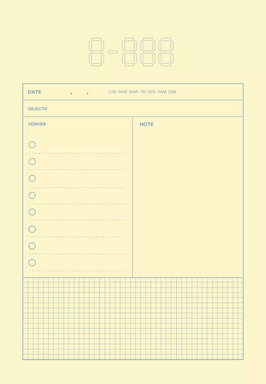 Lignes jaunes bleues Planificateur simple