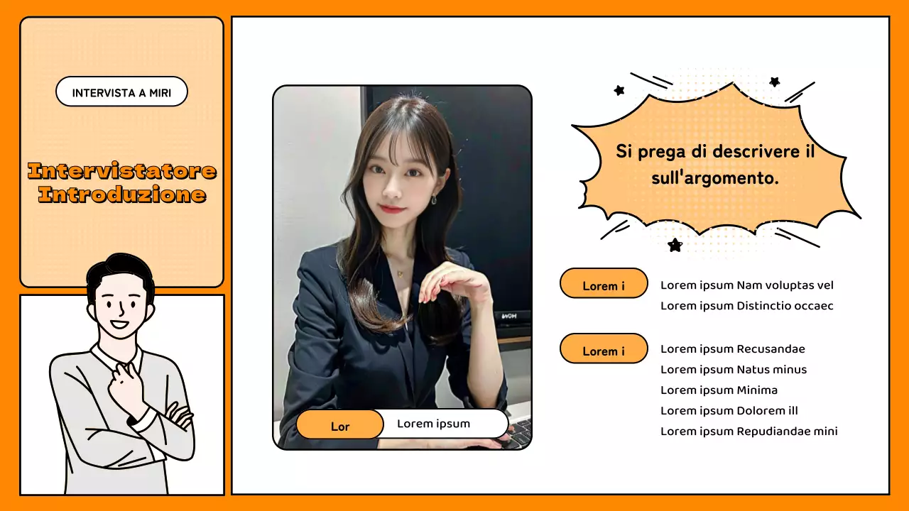 Semplice presentazione arancione con domande e risposte