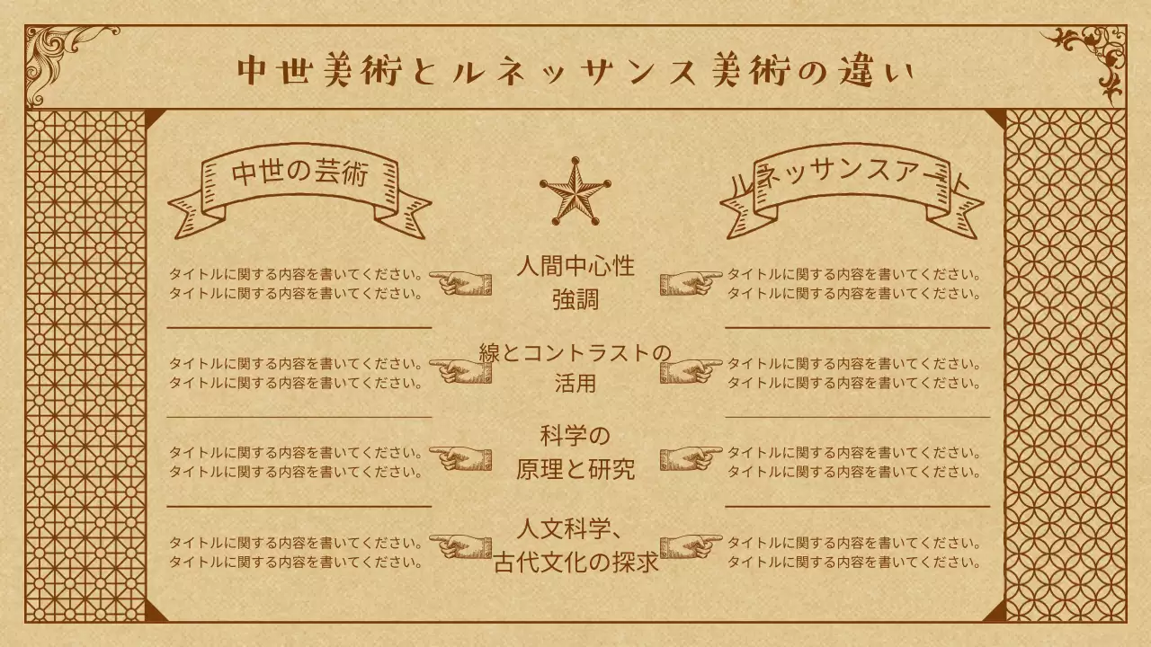 ベージュ アンティーク 中世 資料 プレゼンテーション