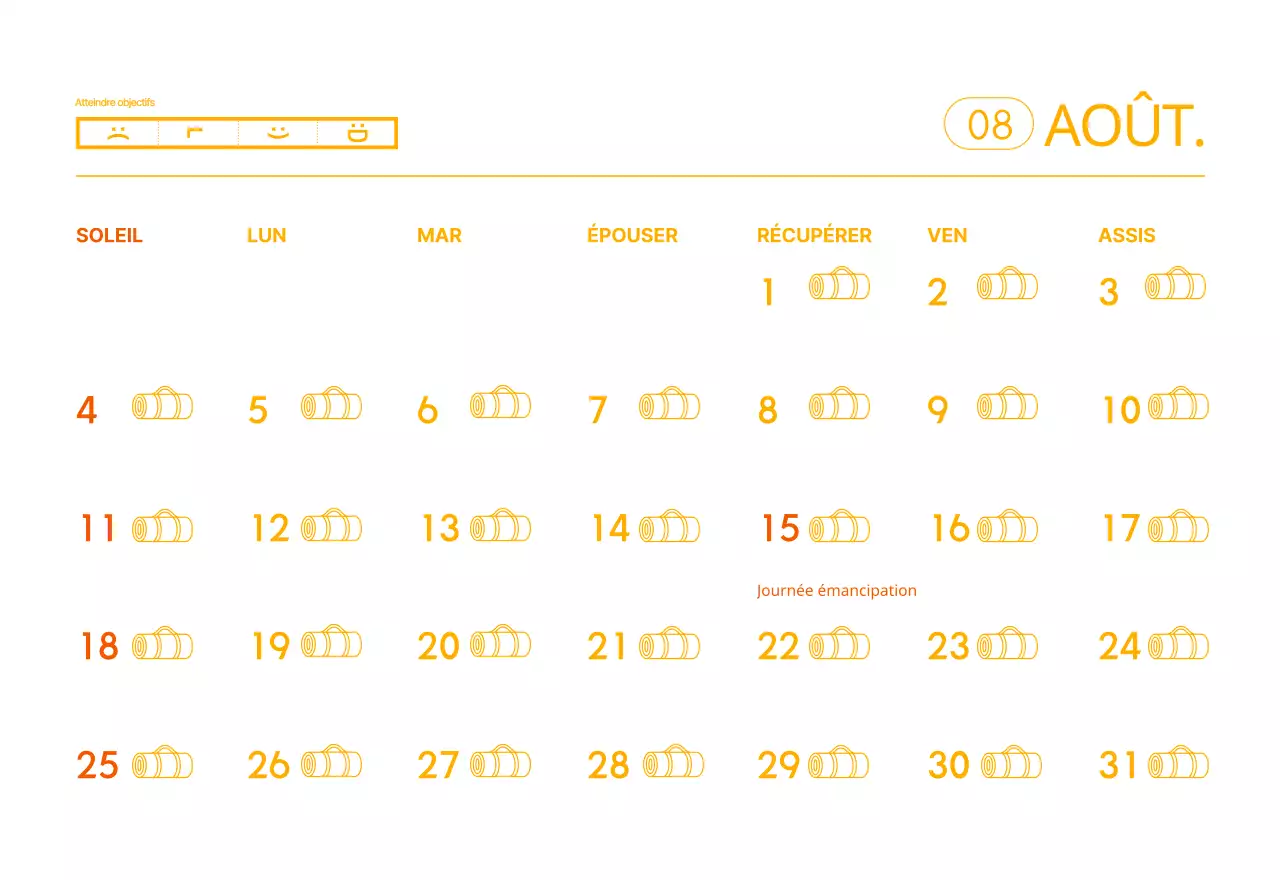 Calendriers orange à distribuer lors de la promotion de votre studio de yoga