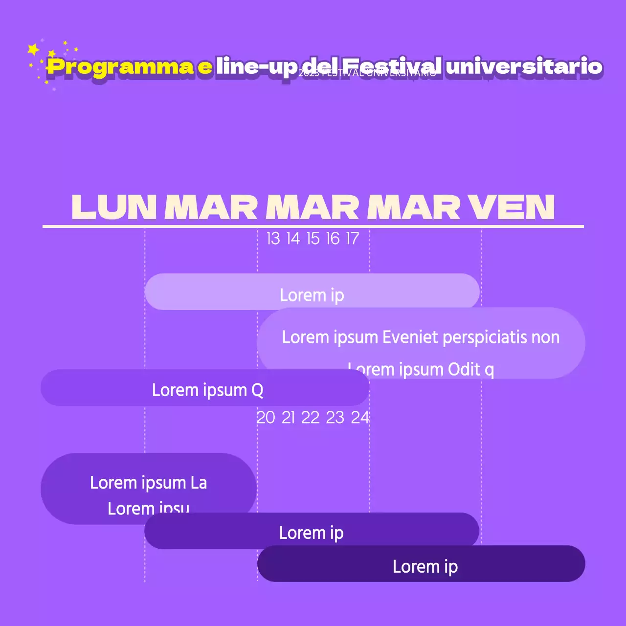 Calendario dei festival universitari