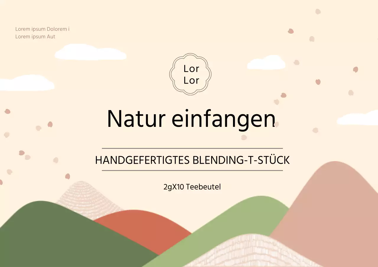 Farbenfrohe illustrierte Teebeutel-Postkarten mit Themen