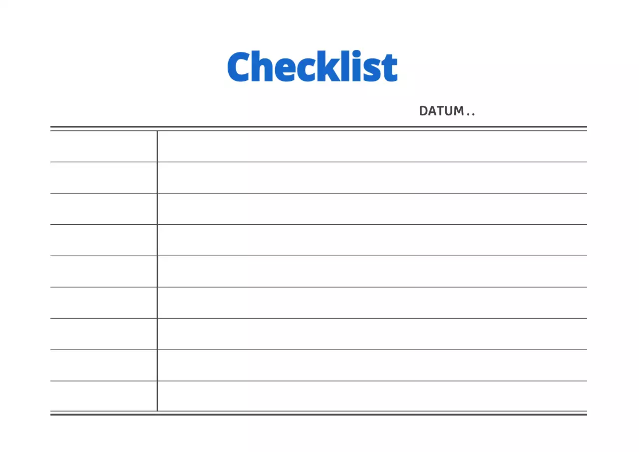 Checklist