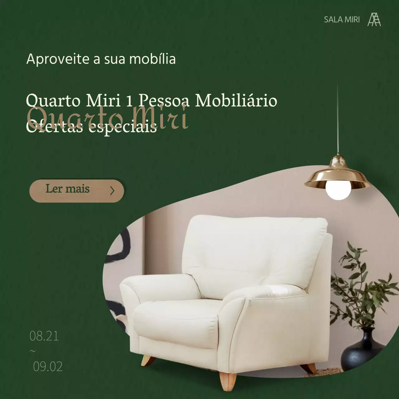 Poupe nos interiores em verdes e castanhos