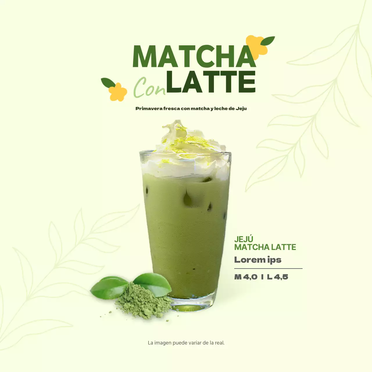 Lime green cafe coffee menu square banner