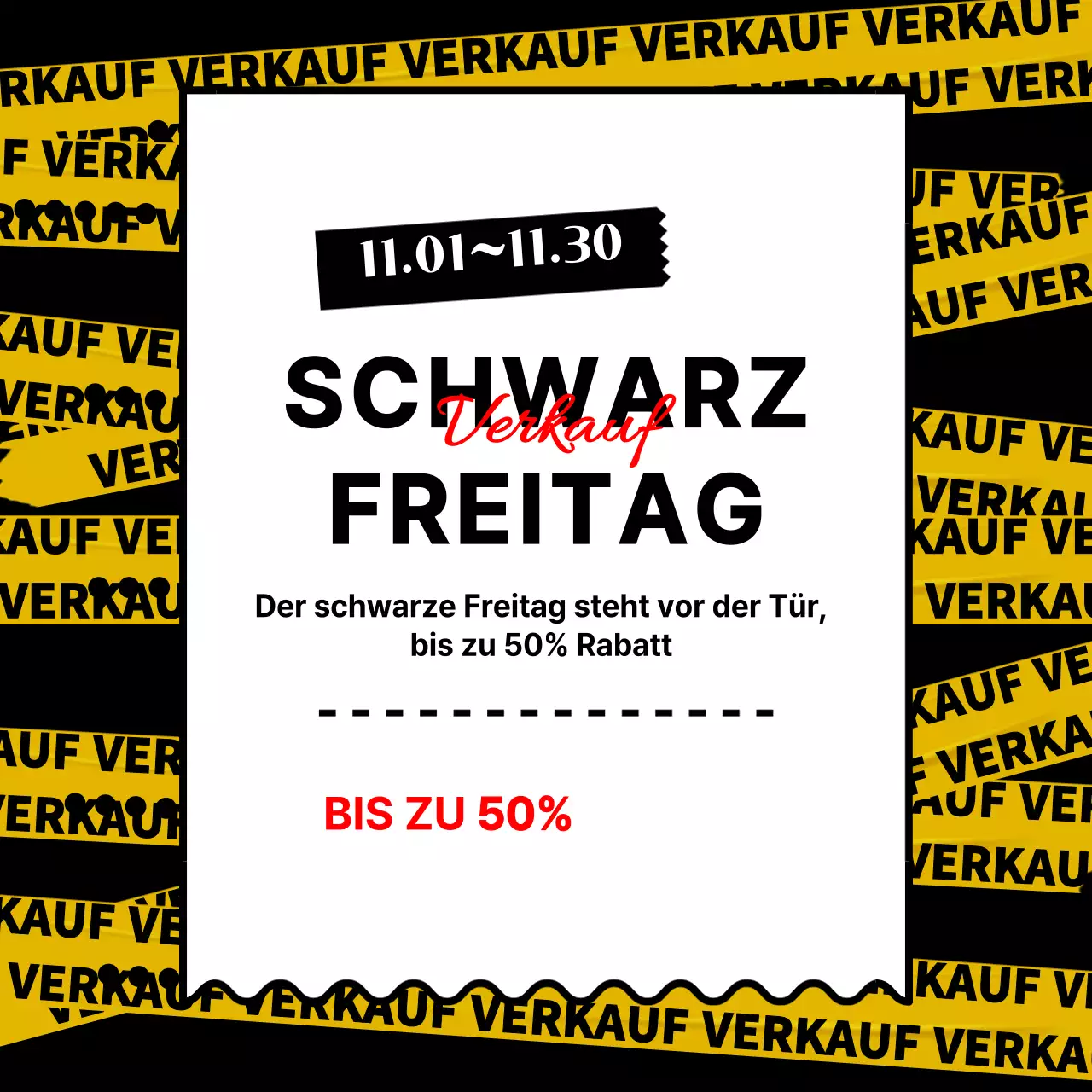 Schwarzer Freitag in Schwarz und Gelb
