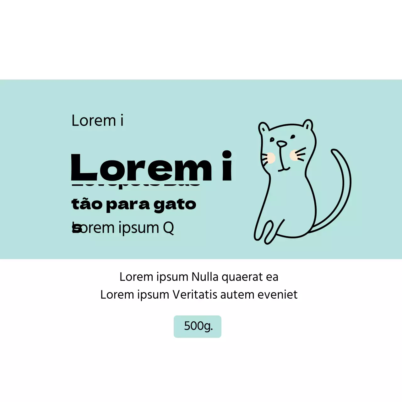 Rótulo elegante para animais de estimação com uma ilustração azul clara