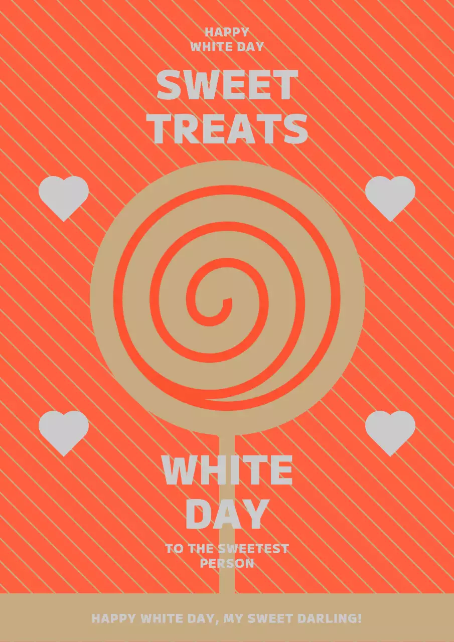 オレンジ ポップ ホワイトデー ポスター