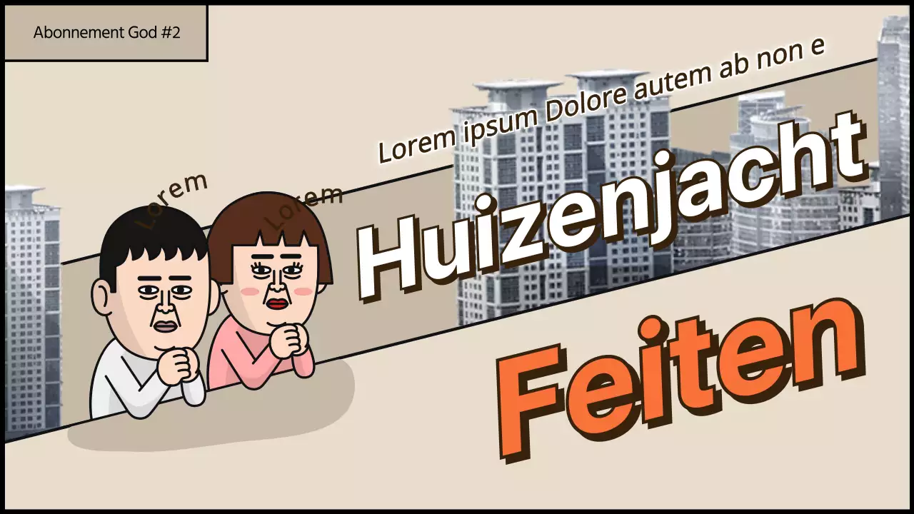 YouTube-miniatuurafbeelding van een beige video over huizenjacht