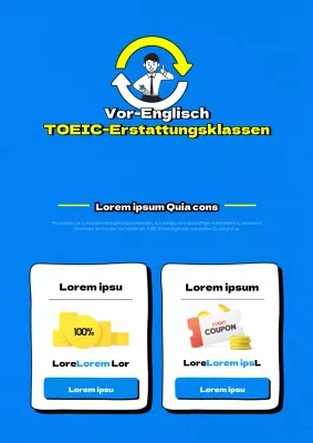 Werbung für die Sommerveranstaltung an der blauen und sauberen TOEIC-Schule
