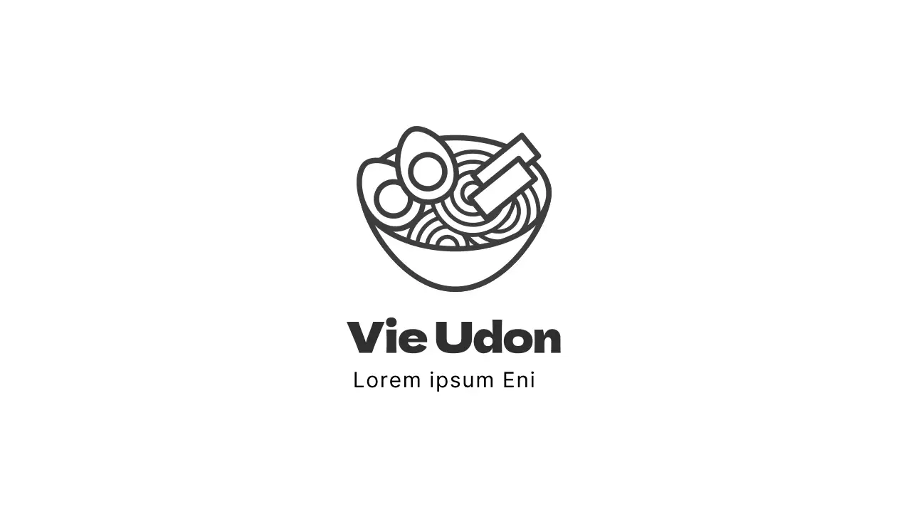 illustration noire logo simple restaurant udon