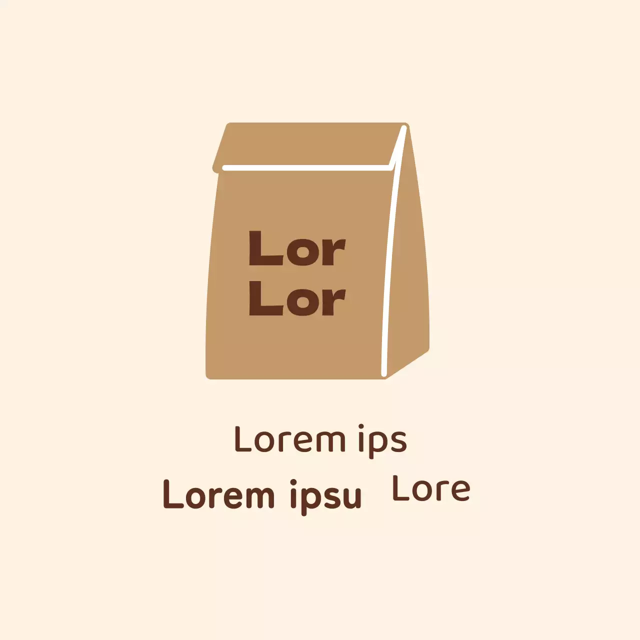 Étiquettes d'emballage de magasin illustrées en brun ivoire