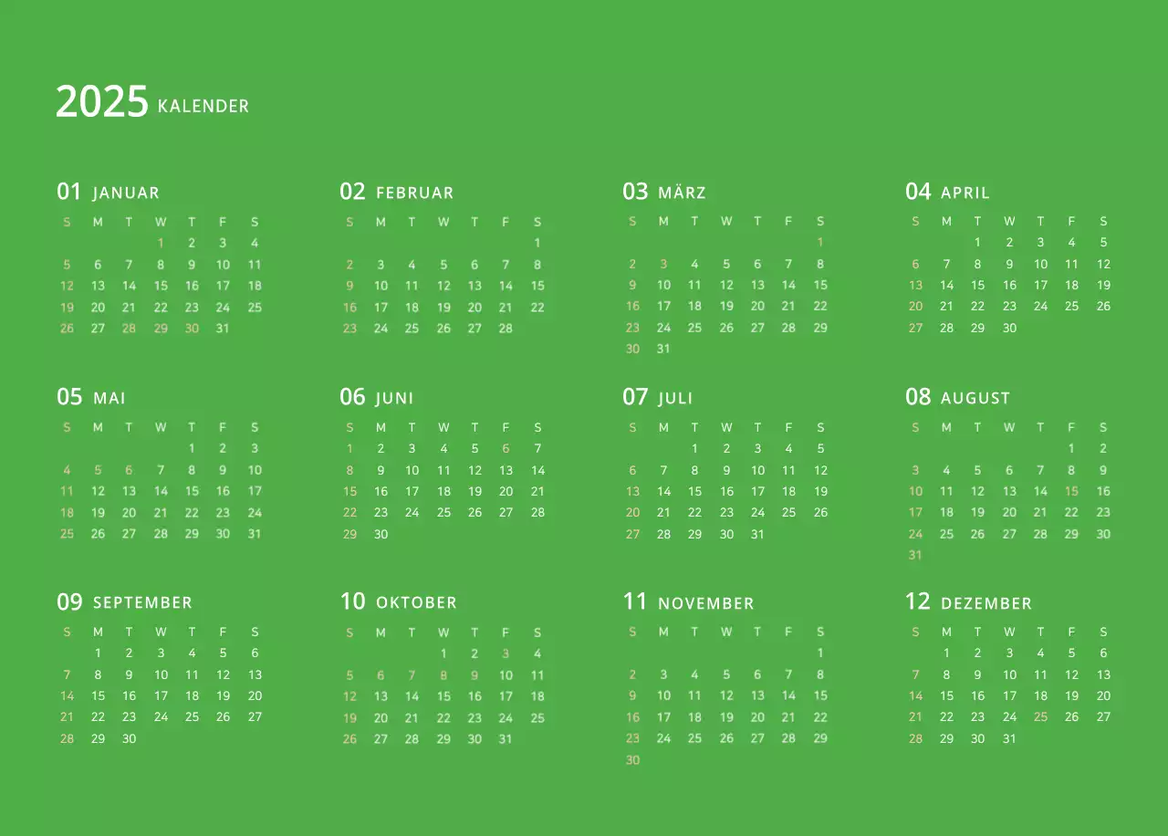 Mehrfarbiger Bildkalender