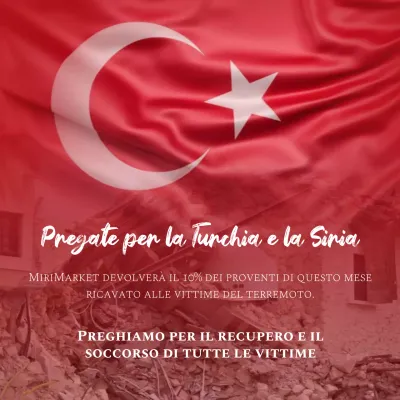 Annuncio rosso di cordoglio per il terremoto