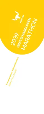 Eenvoudige stijl in geel en wit voor marathoninformatie en promotie
