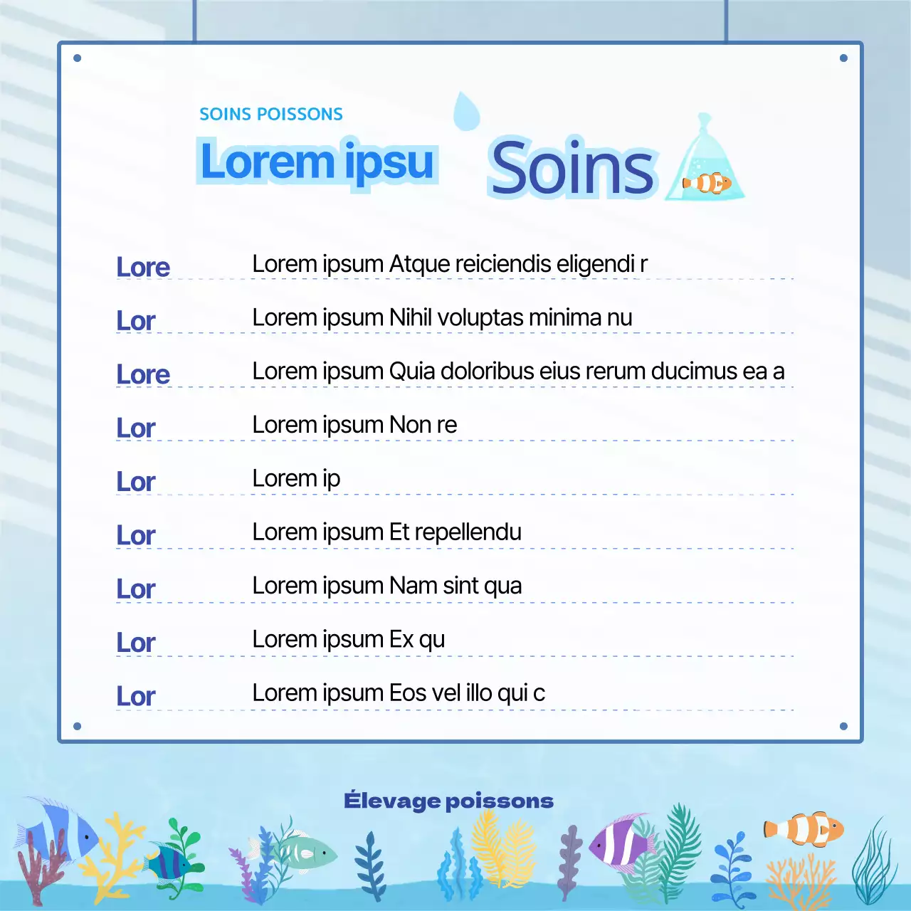 Fond d'aquarium avec de nombreux poissons bleus ondulés, glossaire de la vie aquatique CardNews