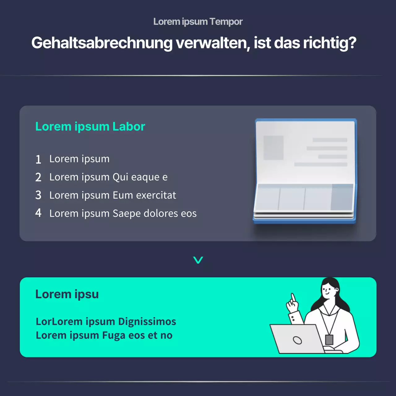 Navy Mint Neat Social Anfänger Finanzielle Bildung CardNews