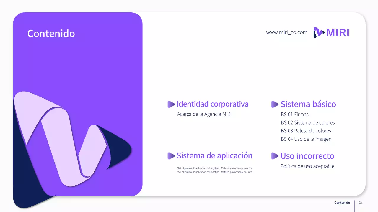 Directrices de la marca corporativa en morado