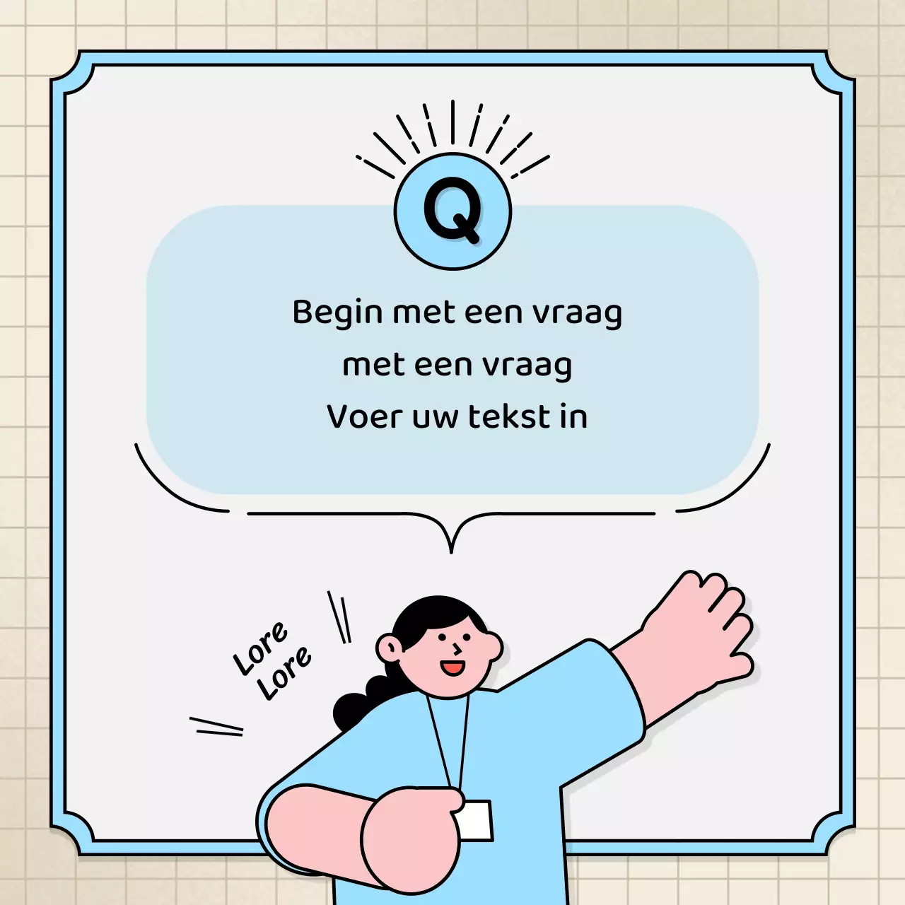 Lichtblauwe en gele tekstballonnen en schattige illustratiestijl