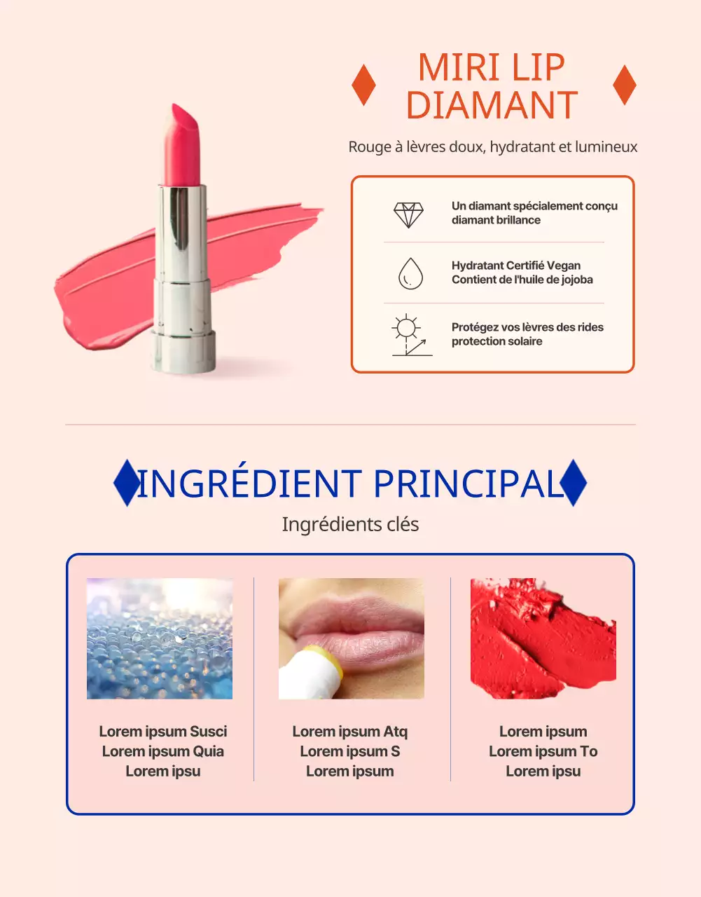 Promouvoir les rouges à lèvres vibrants avec des accents de couleur rose-orange