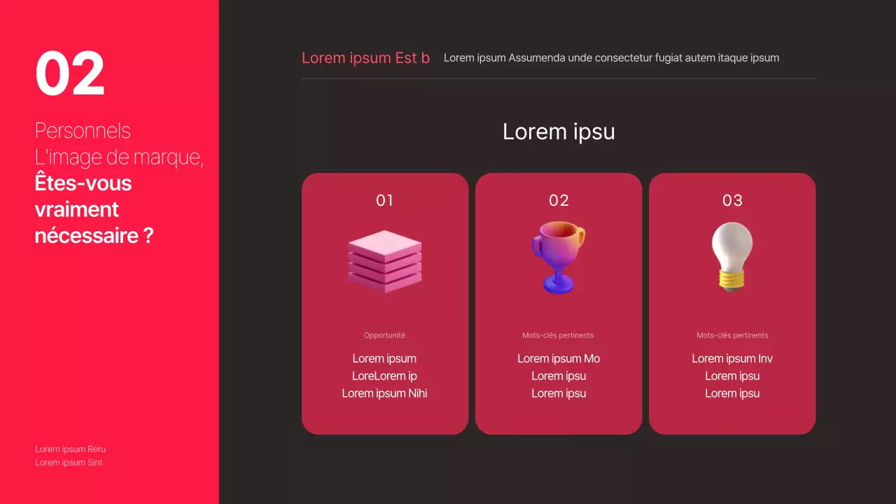 Thème de stratégie de marque personnelle avec fond noir et accents rose vif