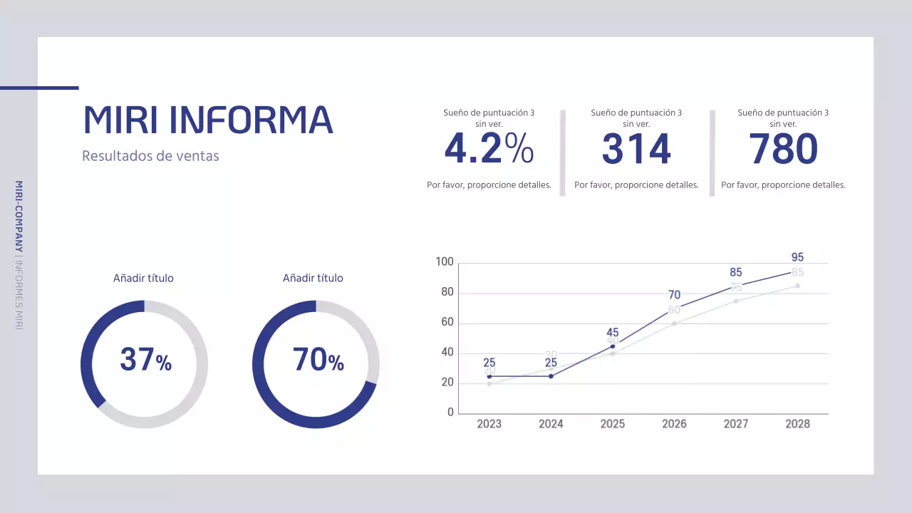 Un sencillo perfil de empresa en azul marino y gris