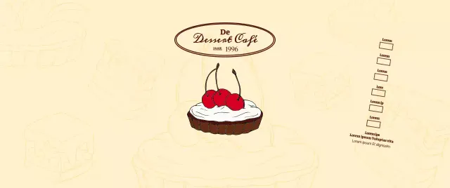 Promoot en informeer cafés met een emotioneel logo in roodbruin en lichtgeel