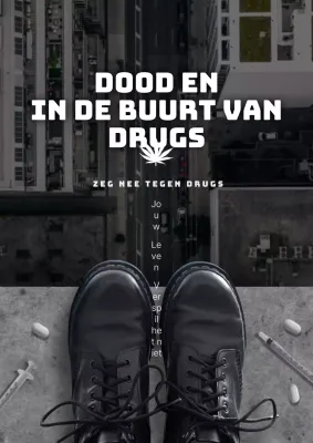 Een eenvoudige zwart-wit anti-drugscampagne