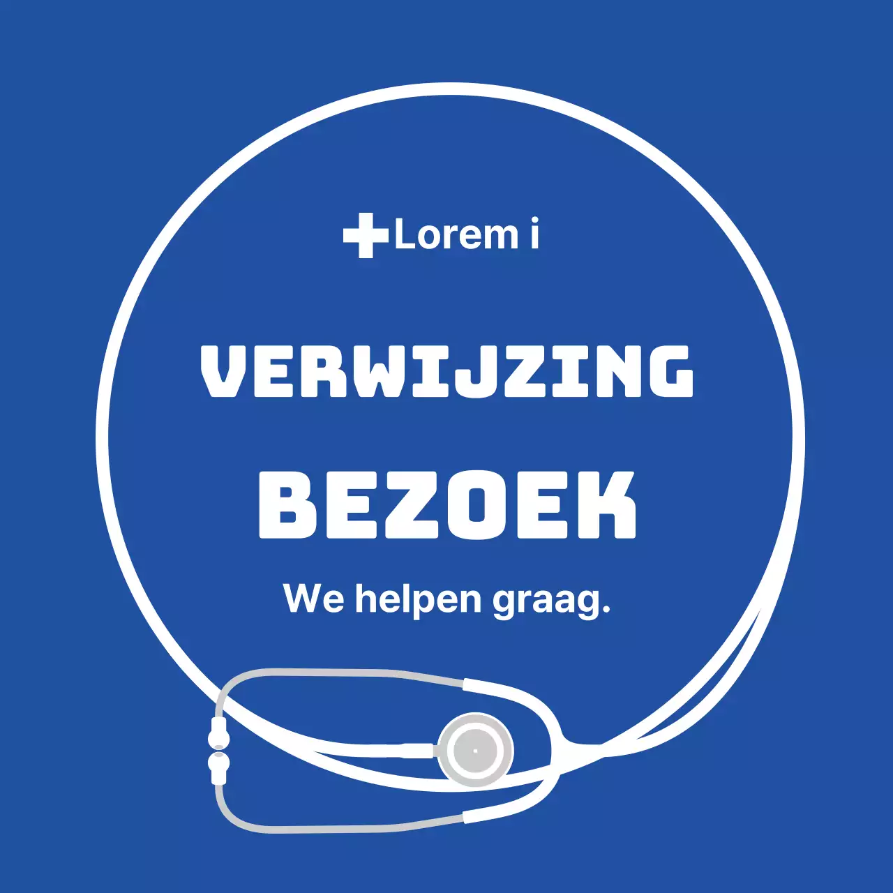 Marineblauwe eenvoudige illustratie algemeen ziekenhuislabel