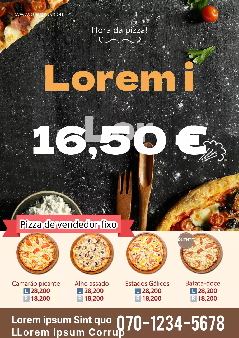 Promover um desconto numa pizzaria com uma fotografia laranja