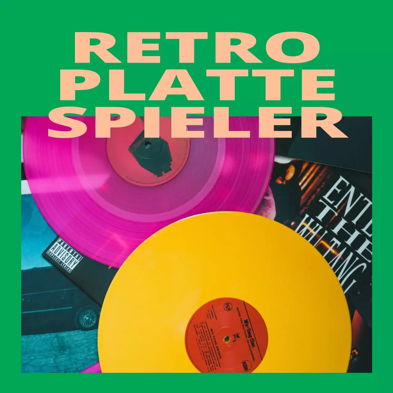 Hippe Konzeptartikel mit Rahmen und Fotos in satten, kräftigen Farben