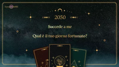 Oroscopo di Capodanno dei Tarocchi con sfondo cosmico turchese