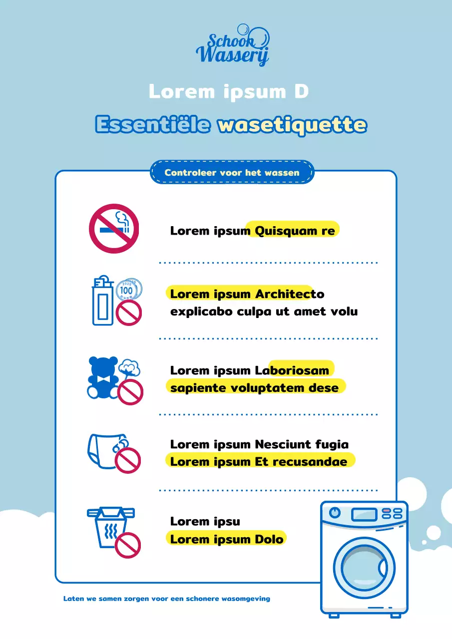 Blauwe en lichtblauwe wasserette bewegwijzering