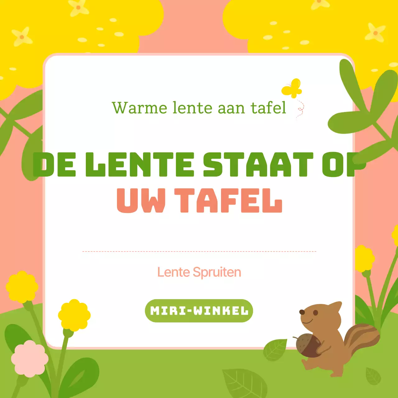 Heldere lentebloemen in chartreuse en roze