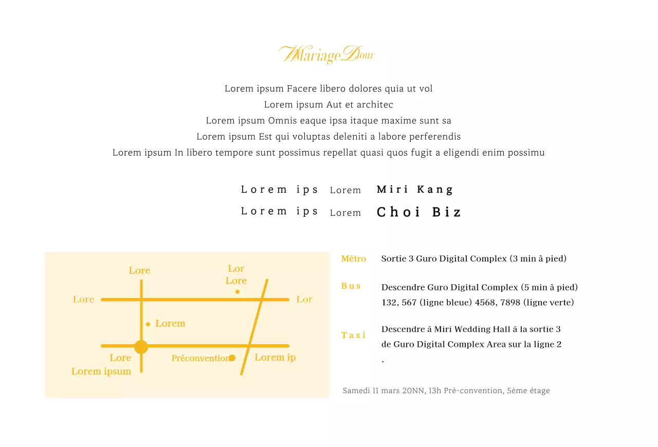 Faire-part de mariage avec un concept de courbe douce