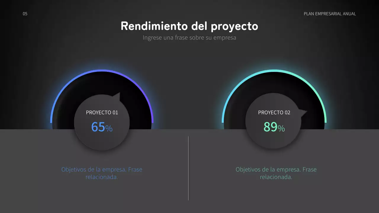 Plan de negocio anual de automoción con concepto de gráficos en movimiento azul y negro