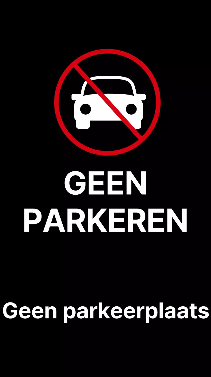 Eenvoudige, moderne parkeerverbodsborden in zwart-wit