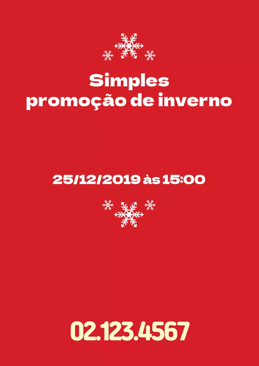 Cartaz vertical promocional de inverno vermelho simples