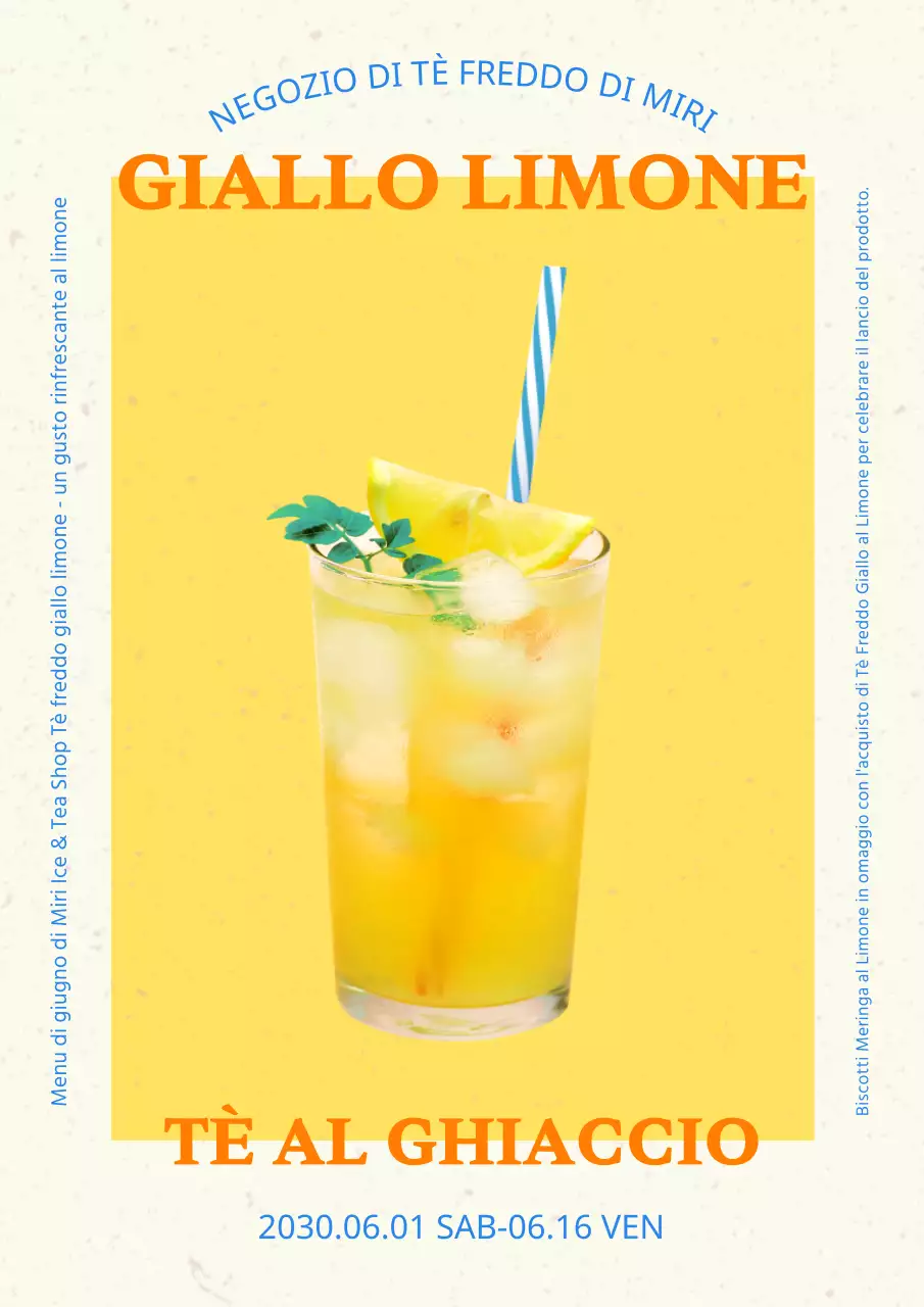 Promuovete il vostro nuovo menu con uno schema di colori freschi e gialli